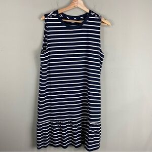 Tommy Hilfiger: Striped Ruffle Hem Sleeveless Midi Summer Slip Dress Size Medium